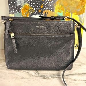 Kate Spade Black Pebbled Leather Crossbody Purse